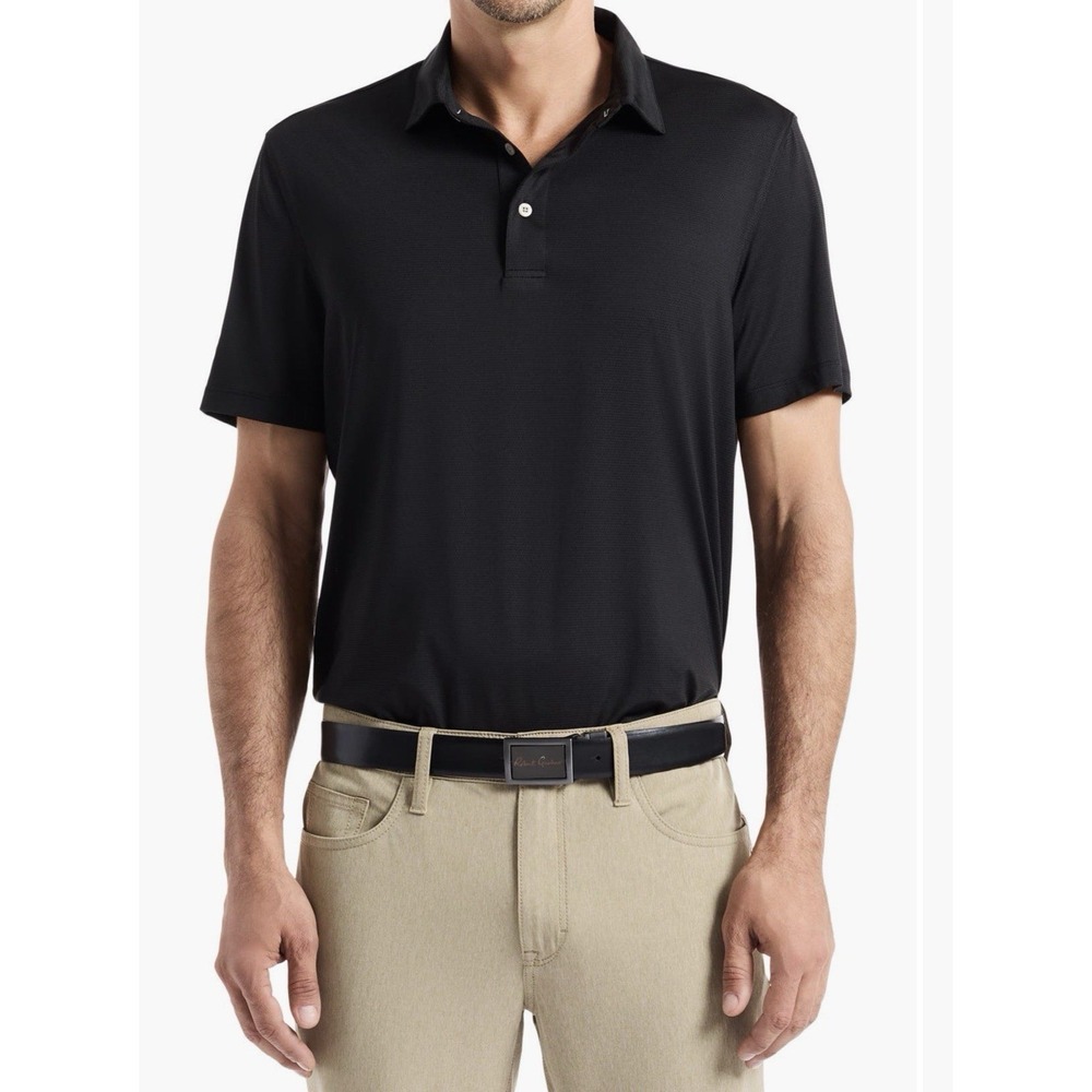Robert Graham Men's Canto Knit Performance Stretch Polo Golf Shirt Black L NWT
